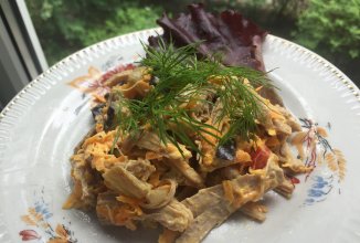 Салат с баклажаном и индейкой