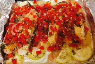 Семга с овощами🍅