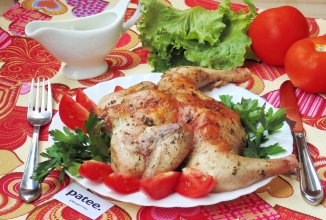 Цыпленок в духовке "А-ля табака"