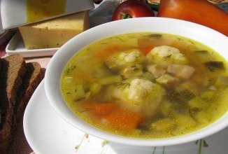 Суп с сырными шариками