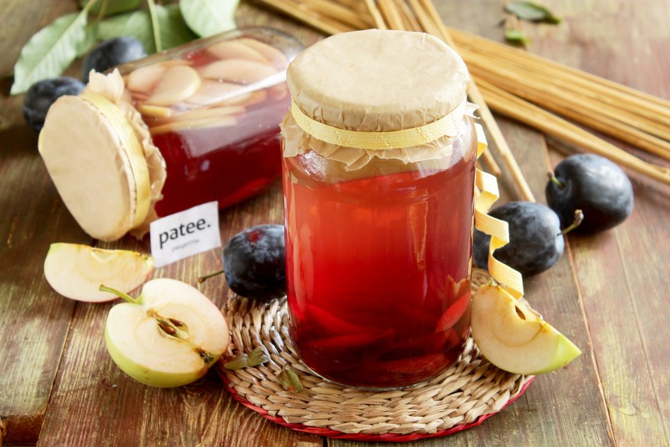 Компот из слив и яблок на зиму рецепт с фотографиями