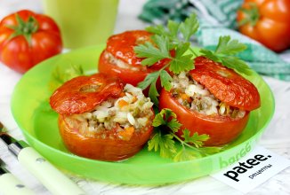 Запечённые помидоры со свининой и орзо