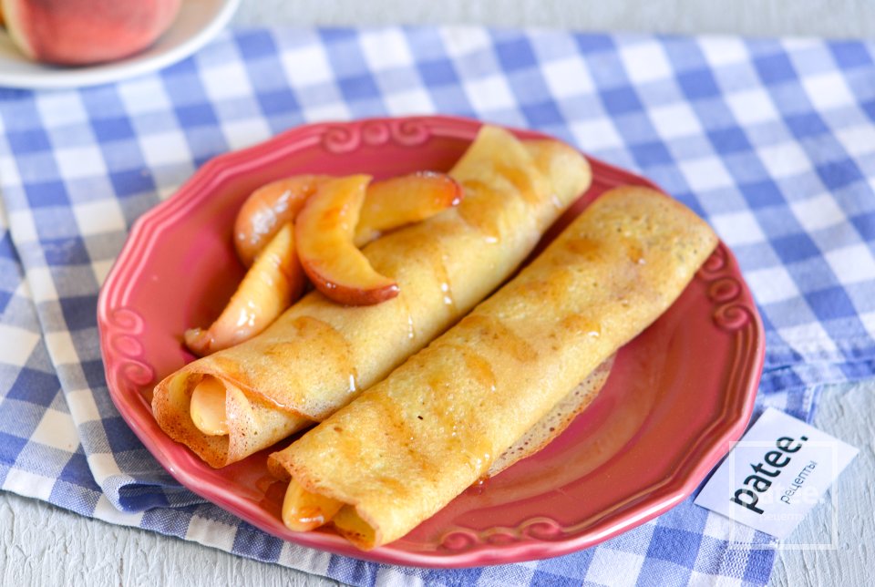 Блины с карамельными персиками - Шаг 13