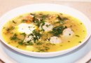 Рассольник с пшеном и фрикадельками