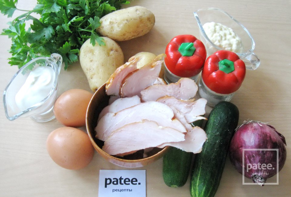 Салат с бужениной и огурцом - Шаг 1