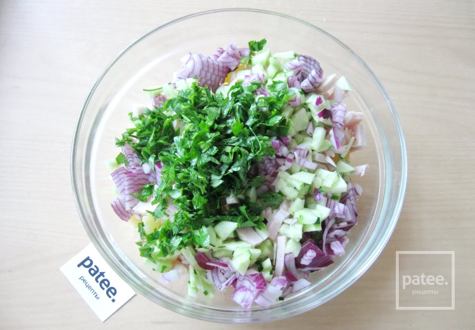 Салат с бужениной и огурцом - Шаг 7