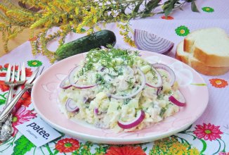 Салат с бужениной и огурцом