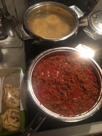 Феттучине с соусом Болоньезе.💚💛❤️ - Шаг 5