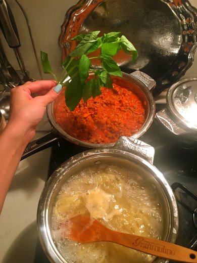 Феттучине с соусом Болоньезе.💚💛❤️ - Шаг 6