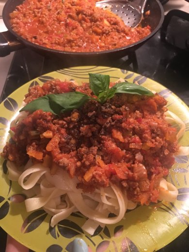 Феттучине с соусом Болоньезе.💚💛❤️ - Шаг 7