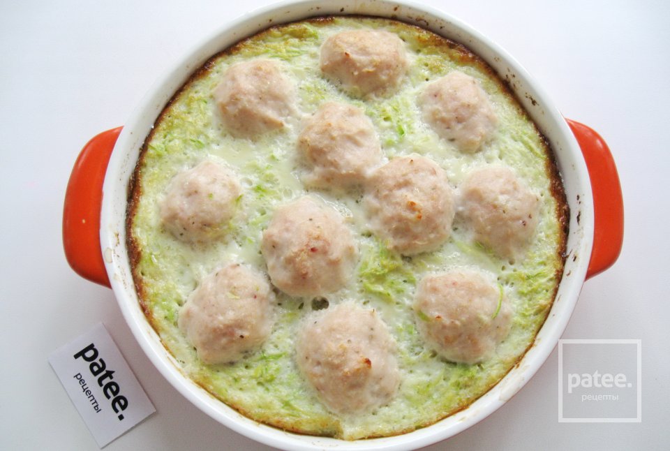 Запеканка из кабачков с овсяными хлопьями и мясными шариками - Шаг 16