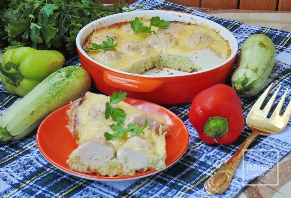 Запеканка из кабачков с овсяными хлопьями и мясными шариками - Шаг 19