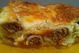 Запеканка из пельменей.