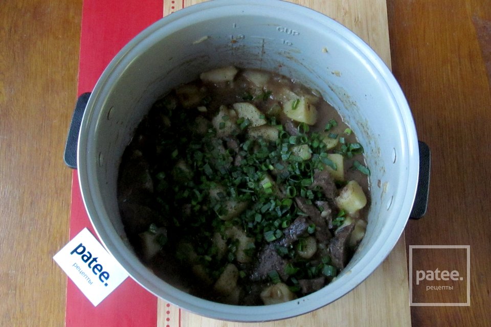 Тушеная картошка с печенью в мультиварке - Шаг 12