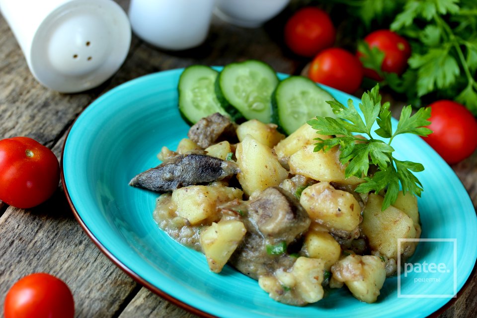 Тушеная картошка с печенью в мультиварке - Шаг 14