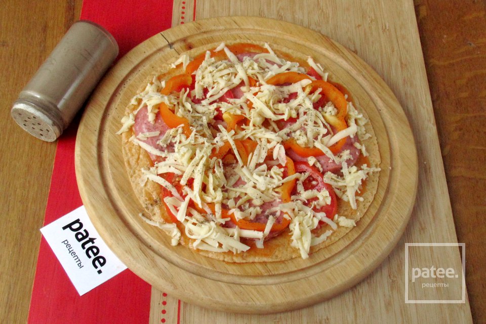 Пицца на тортилье - Шаг 9