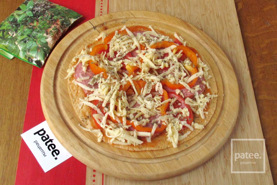 Пицца на тортилье - Шаг 10