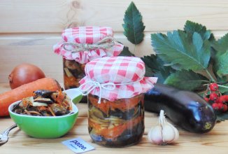 Салат из баклажанов с морковью и луком на зиму
