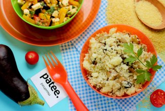 Кускус с грибами и баклажанами