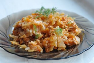 Ленивые голубцы с тремя видами капуст в мультиварке