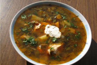 Зелёный борщ с щавелем