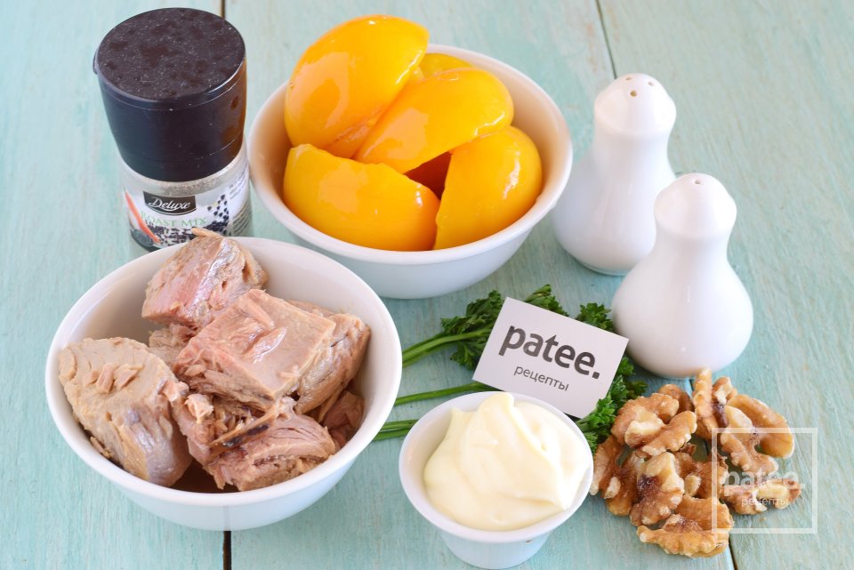 Персики фаршированные тунцовым муссом - Шаг 1