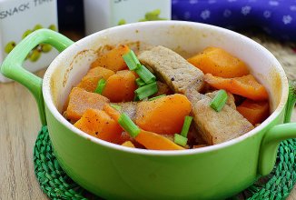 Тыква с мясом в духовке