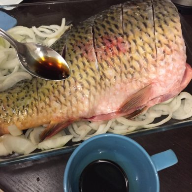 Карп в соевом соусе с чесноком и фенхелем - Шаг 3