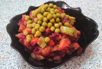 Горячий винегрет с курицей