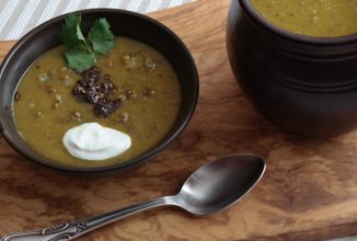 Зимний тыквенный суп с чечевицей