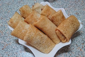 Заварные фаршированные блинчики на кефире