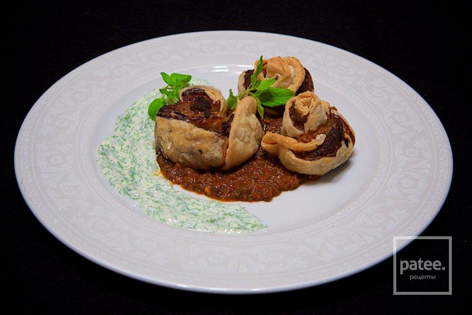 Слоёные розочки с индейкой и уткой - Шаг 24