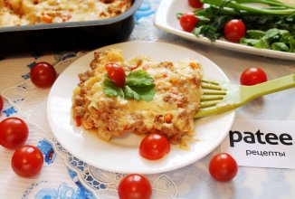 Лазанья мясная с помидорами