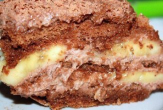 Шоколадно-банановый торт из пряников