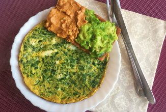 ПП омлет на соевом соусе со шпинатом