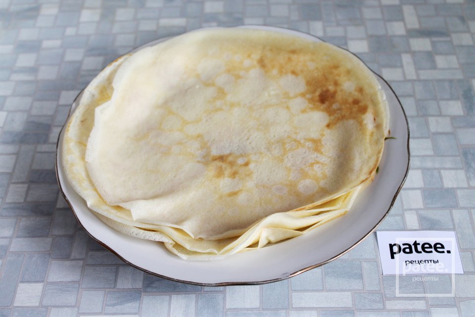 Блинчики заварные с кальмарами и сыром - Шаг 22
