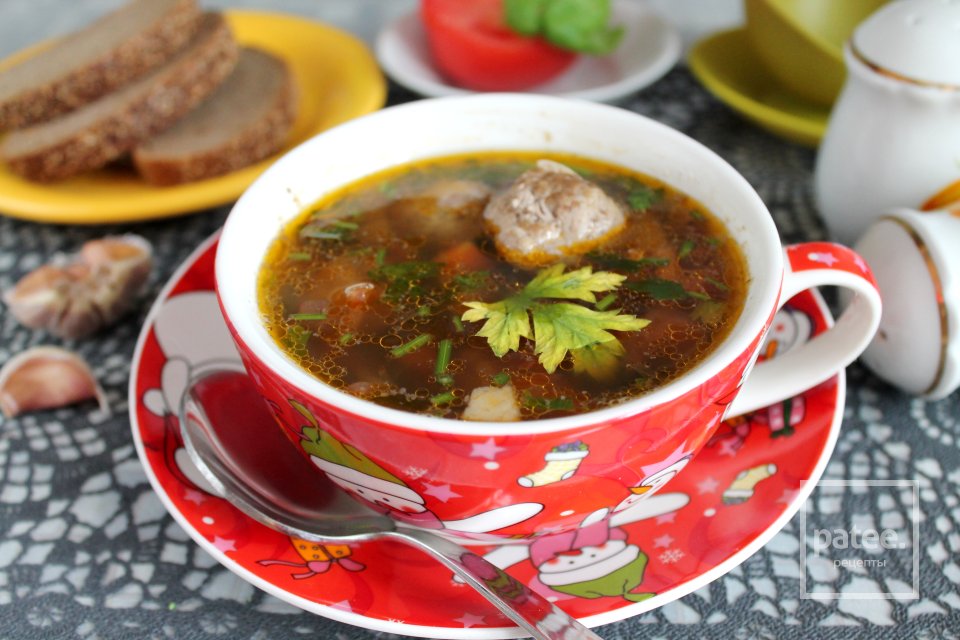 Суп с чечевицей и мясными фрикадельками - Шаг 20