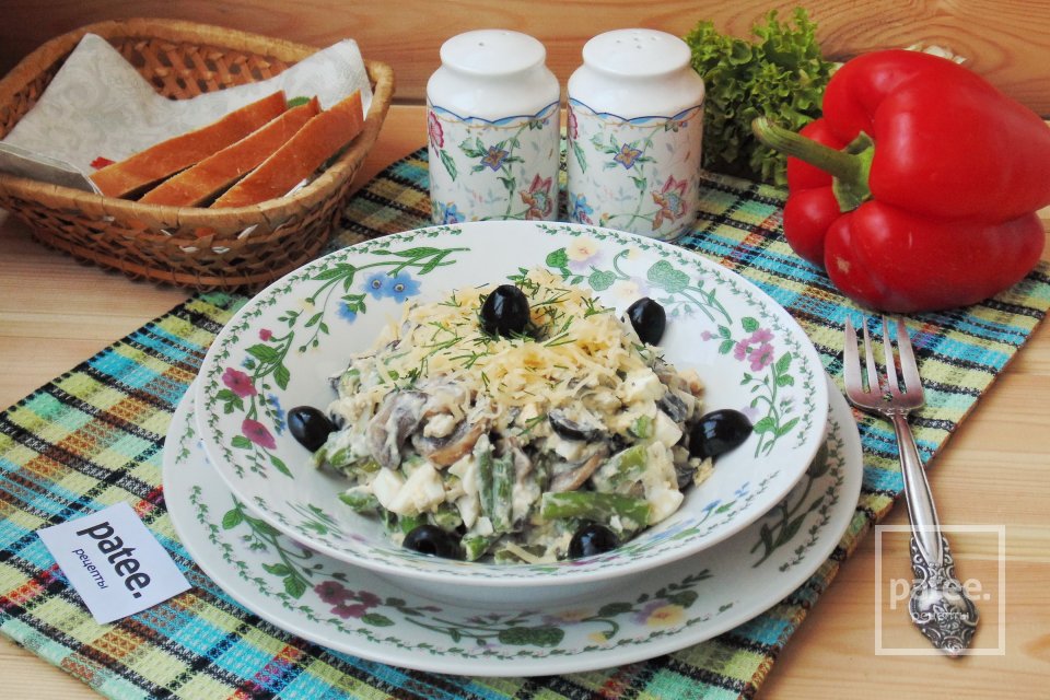 Салат с зеленой фасолью и грибами - Шаг 15