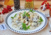 Паста с баклажаном и грибами