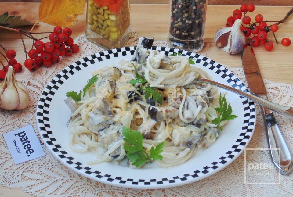 Паста с баклажаном и грибами - Шаг 16