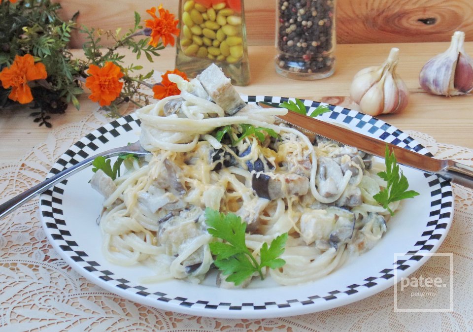 Паста с баклажаном и грибами - Шаг 17