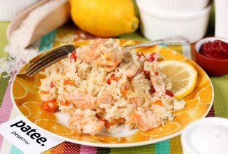 Рис с лососем и лимоном