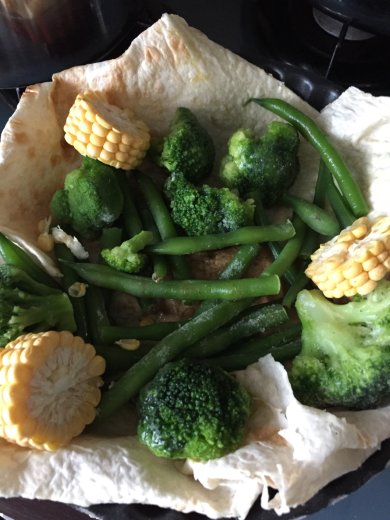 Очень ленивый пирог с курицей и овощами или полезная шаверма - Шаг 3