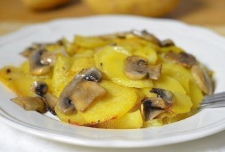 Картошка с грибами в сливках