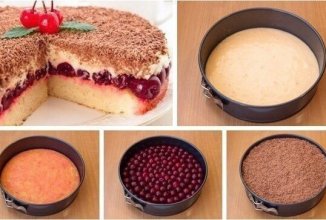 Быстрый вишневый пирог "Наслаждение".