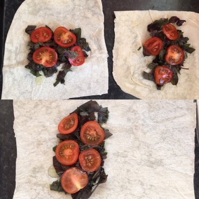 Лаваш с базиликом и помидорками черри - Шаг 1