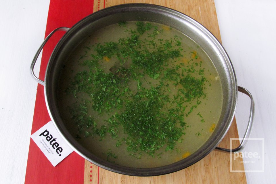 Суп с куриными желудками и яичной лапшой - Шаг 13