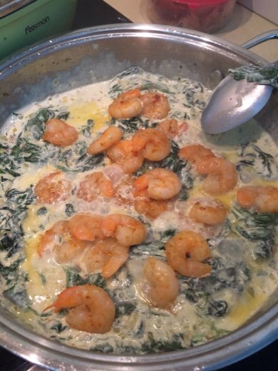 Шпинат с креветками - Шаг 4