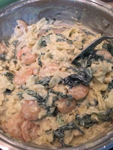 Шпинат с креветками - Шаг 5