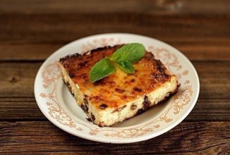 Творожная запеканка с изюмом и бананом🍪🍌🍴